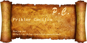 Prikler Cecília névjegykártya
